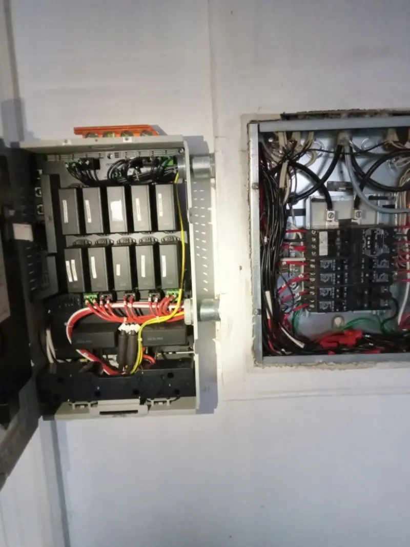 Electrical panel upgrade completed for Security Camera Wiring in Hiawatha